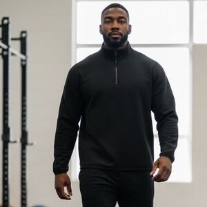 Alphalete Mens Black Quarter Zip Pullover Athletic Gym Top XXL Rack 3